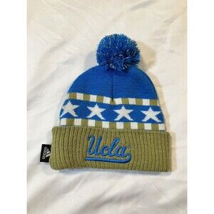 Adidas UCLA Bruins Kid Beanie Pom Pom Toddler 2-4 Stars Blue Khaki Winter Hat